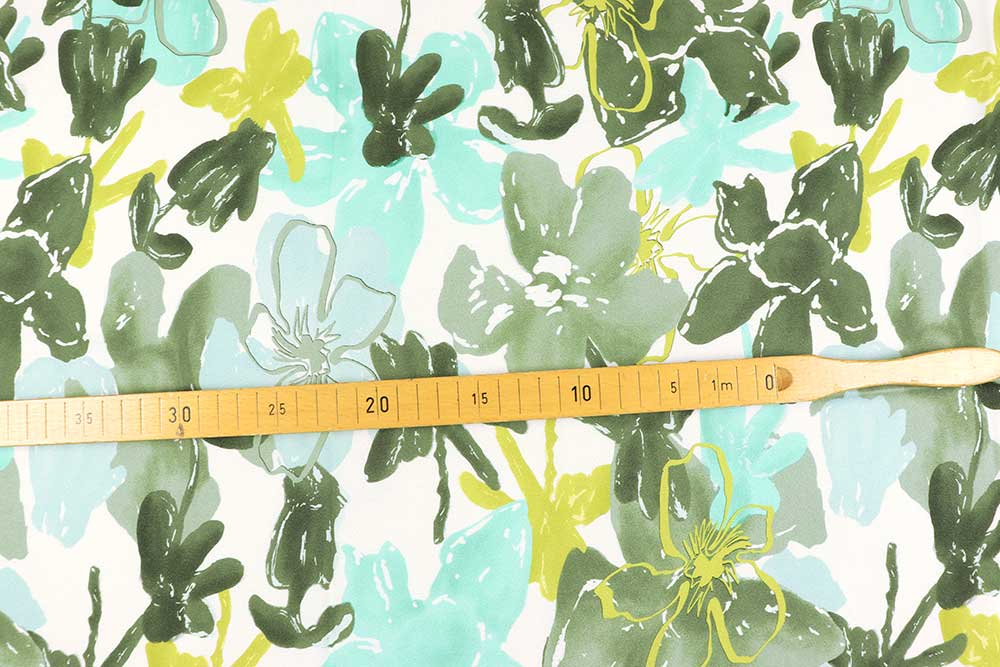 Viskosestoff leicht und transparent - Sunny Flowers