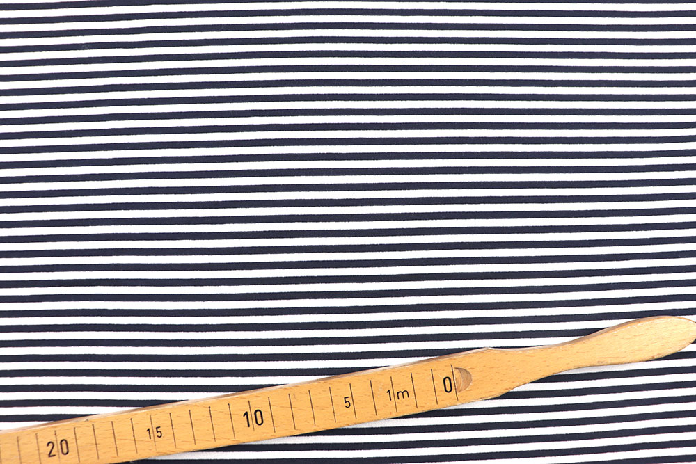 Viskosejersey - Matrosen-Streifen - Navy/Weiß