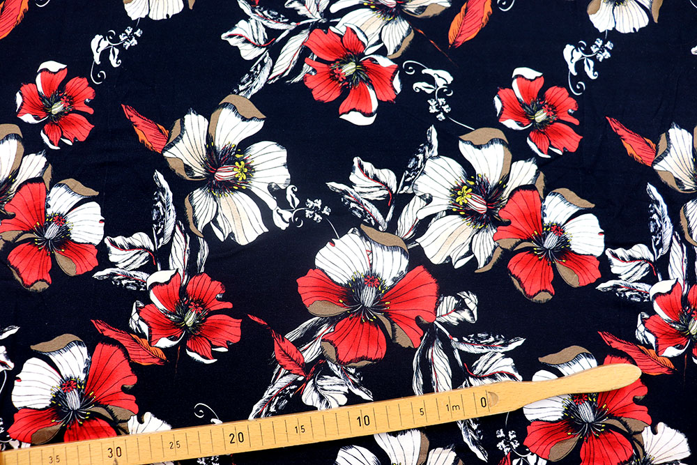 Viskosejersey - Hibiskus Dark