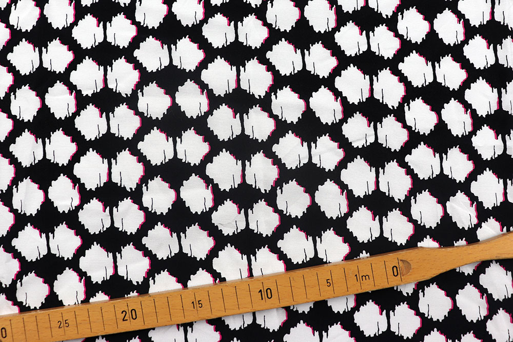 Viskosestoff - White Pink Black
