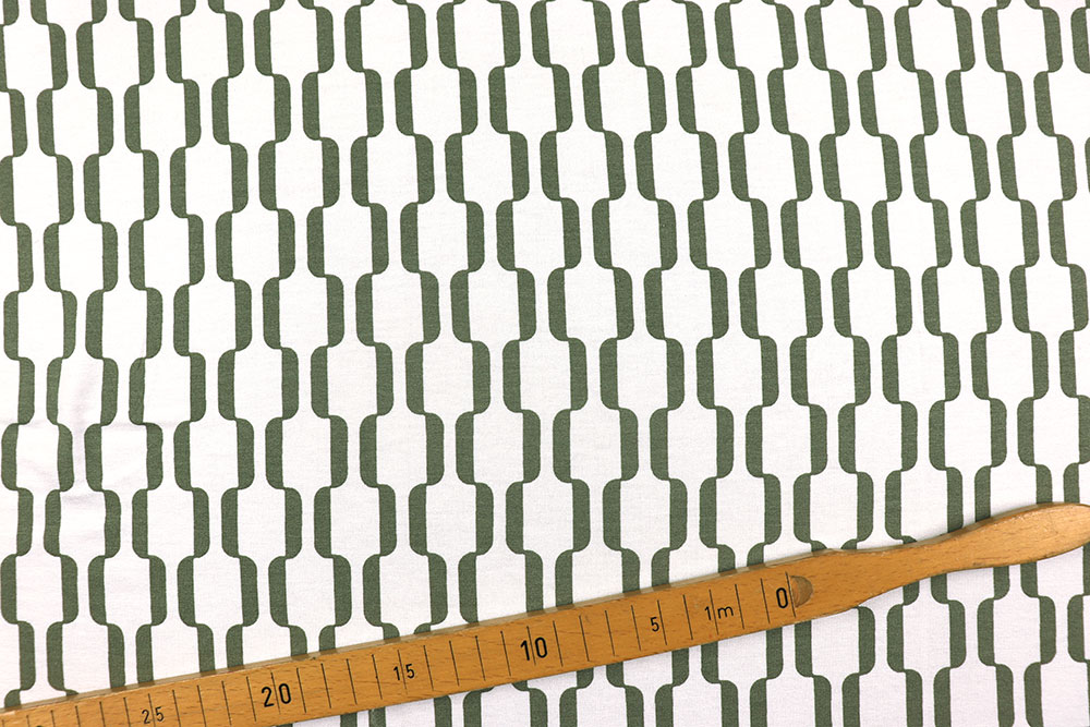 Viskosejersey - Olive Geo