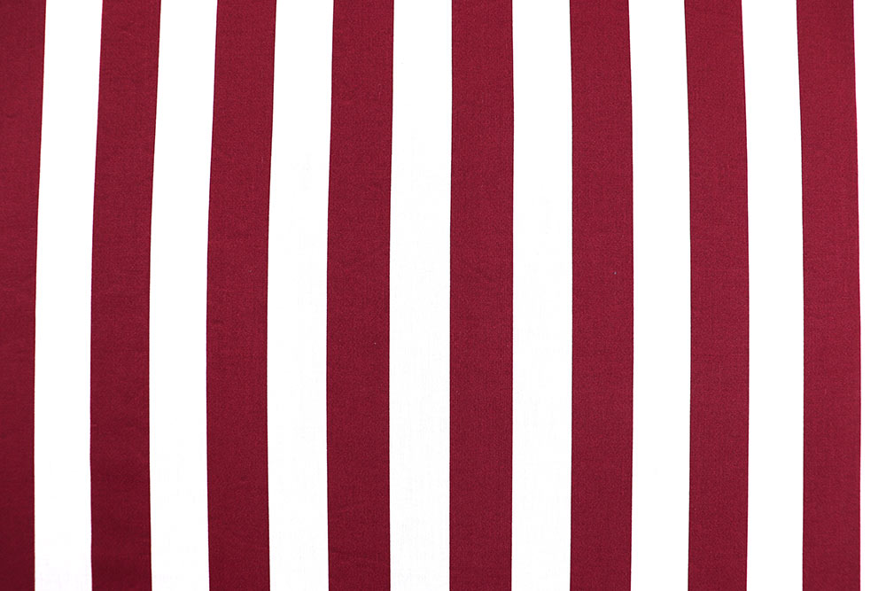Baumwoll-Dekostoff - Blockstreifen - Bordeaux/Weiß