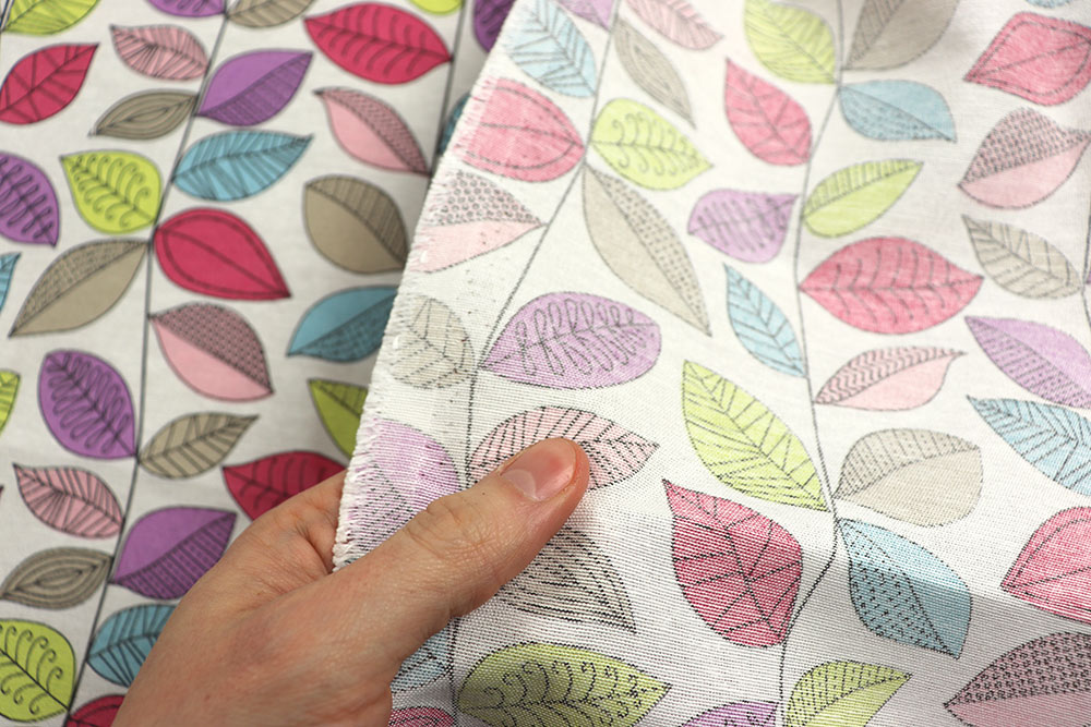 Baumwoll-Dekostoff - Blatt an Blatt