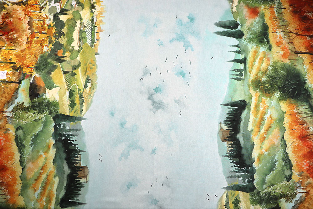 Baumwoll-Dekostoff Digital - Toskana