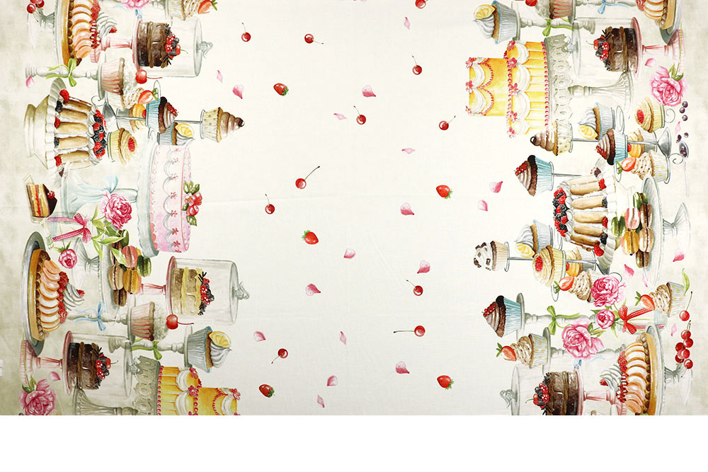 Baumwoll-Dekostoff Digital - Patisserie