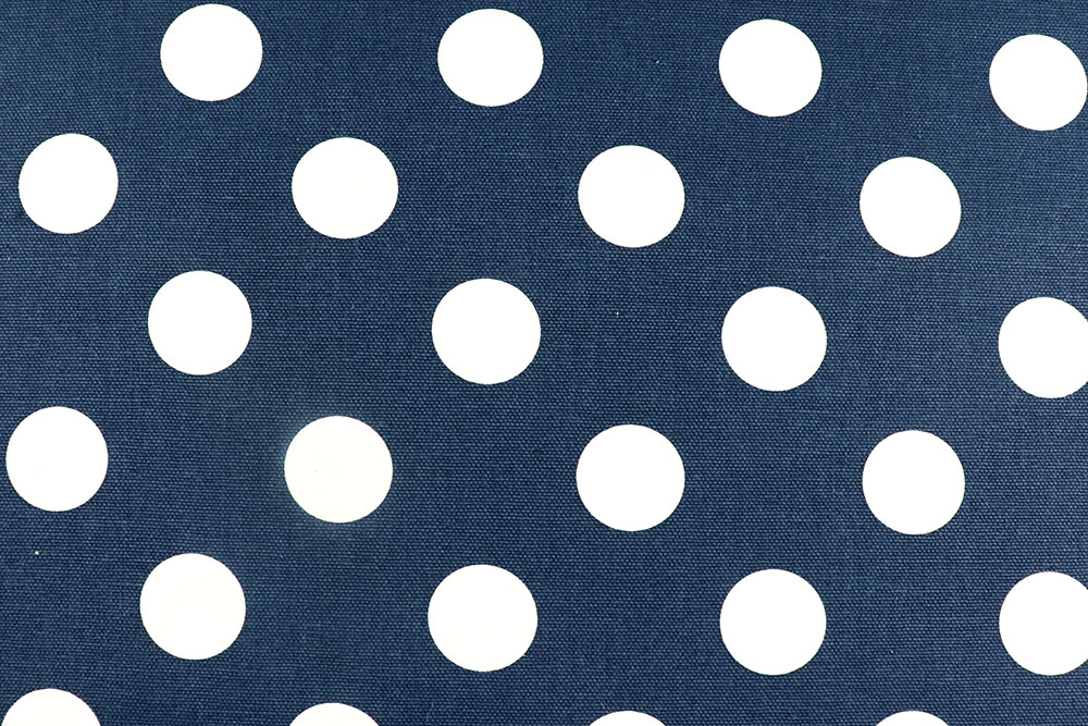Dekostoff Canvas - Weiße Tupfen - Nachtblau