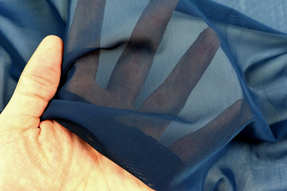 Stretch-Mesh - ultrafein - Dark Blue - B-Ware