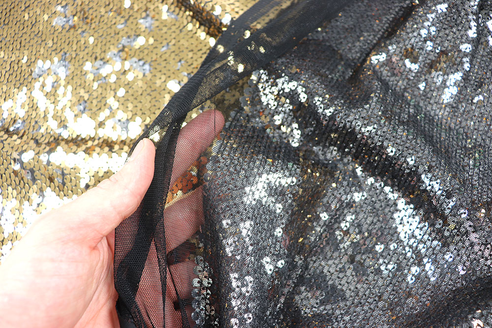 Wende-Pailletten-Stoff - Gold/Silber - B-Ware