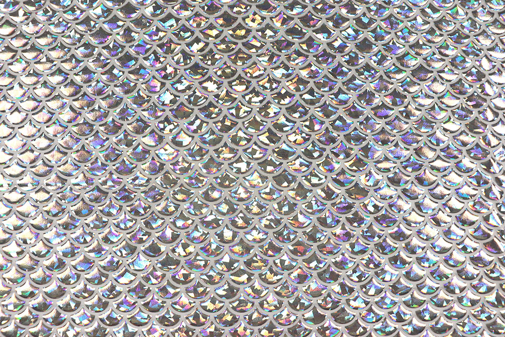 Tanzkleiderstoff Hologramm - Schuppe - Silber
