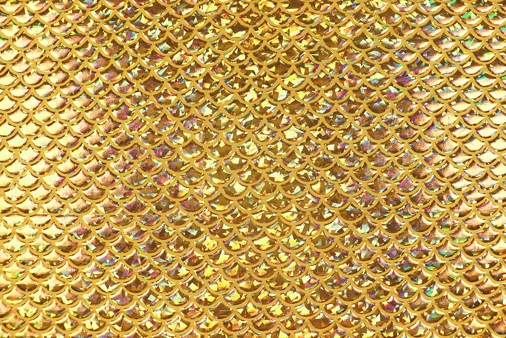 Tanzkleiderstoff Hologramm - Schuppe - Gold