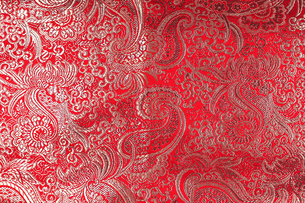 Brokat Maharadscha - Rot/Silber