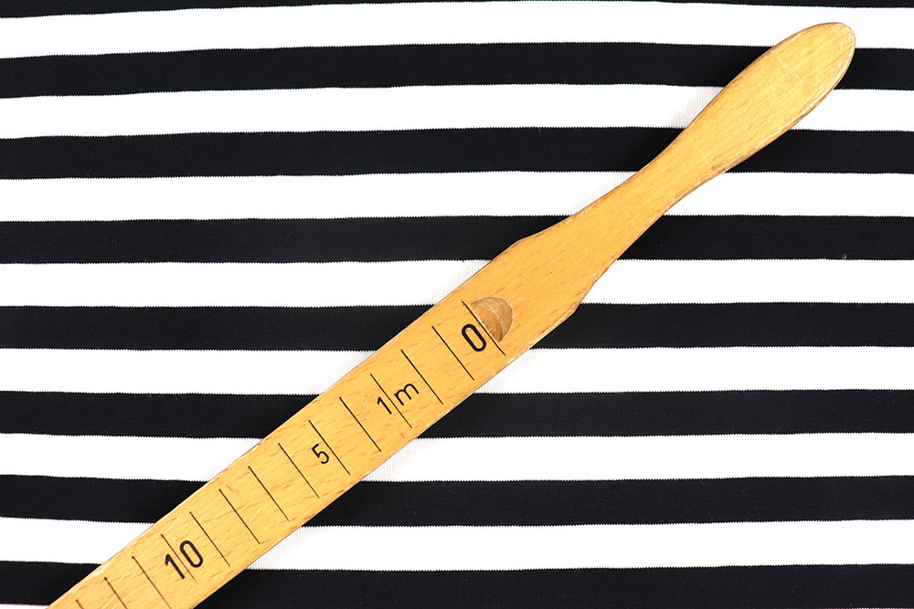 Baumwoll-Ringeljersey - Schwarz/Weiß