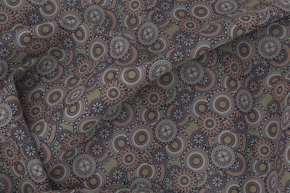 Dekostoff Steampunk - Zahnrad