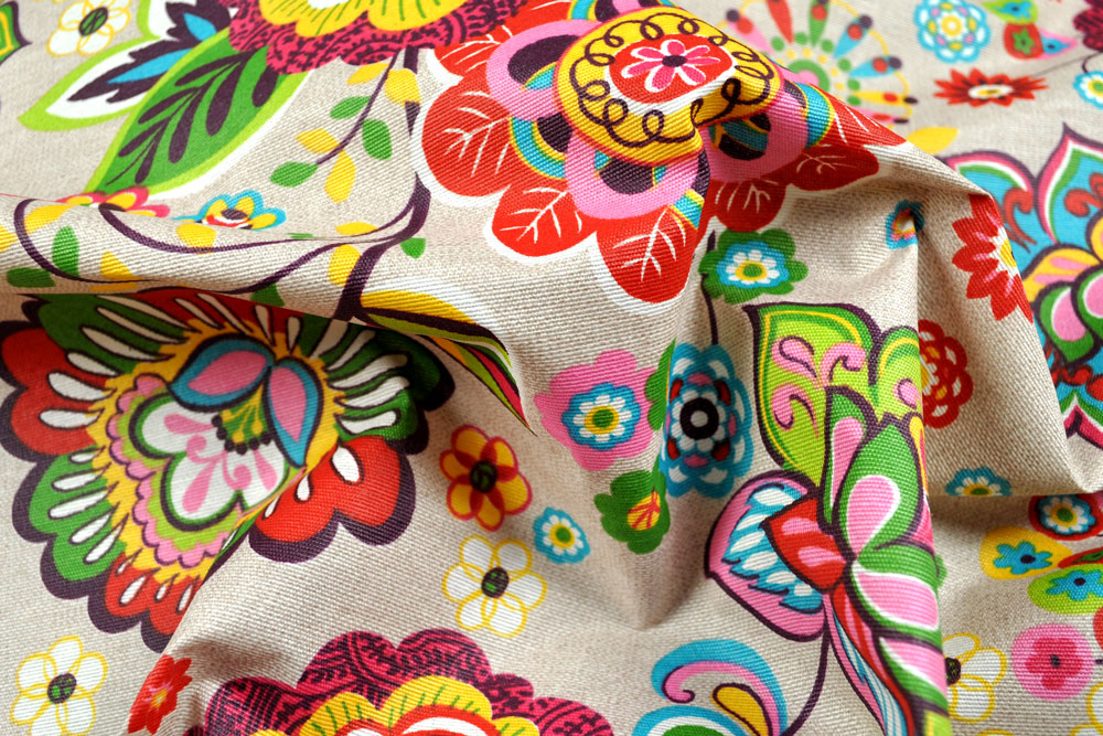 Tischdeckenstoff - Florale Mandalablüten