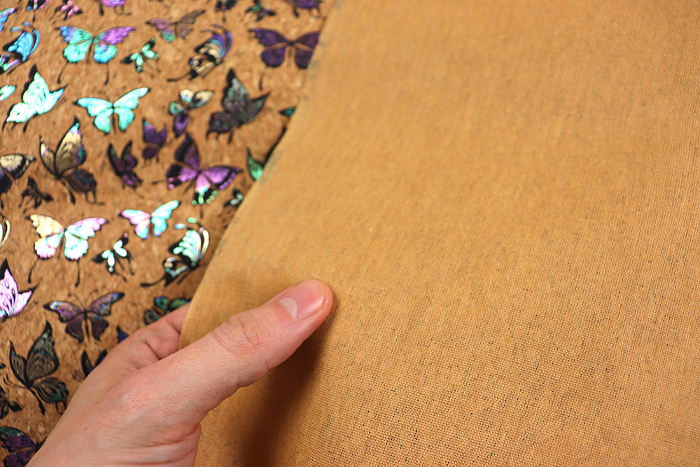 Kork-Stoff - Glitzer Schmetterlinge