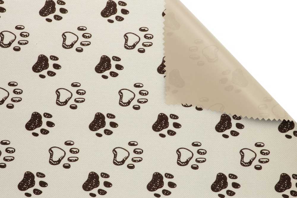 Polyesterstoff wasserabweisend - Tatze - Beige