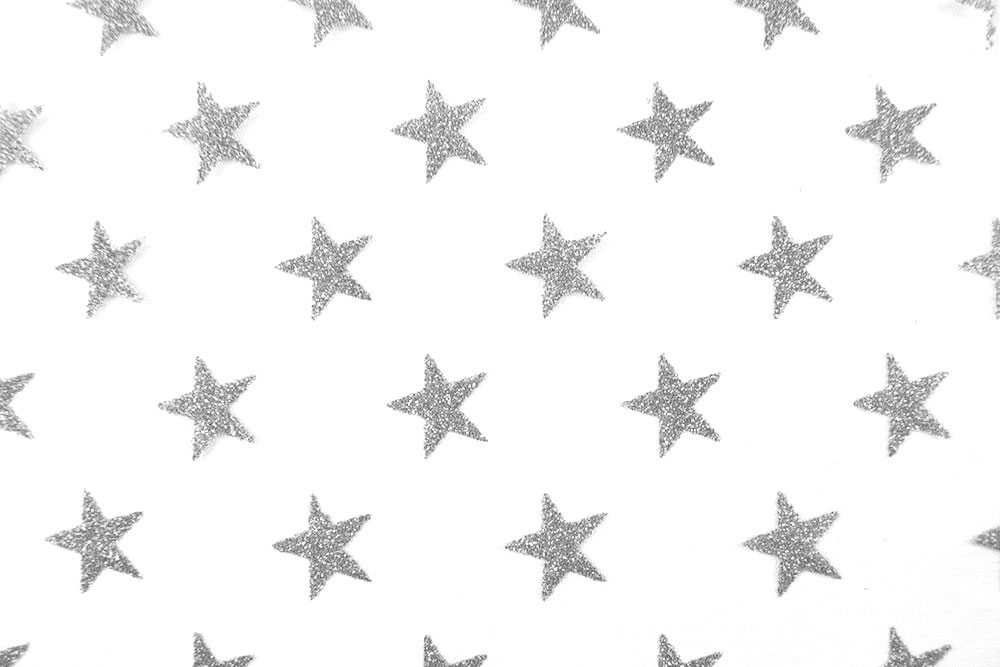 Tüll - Glänzende Sterne - Silber