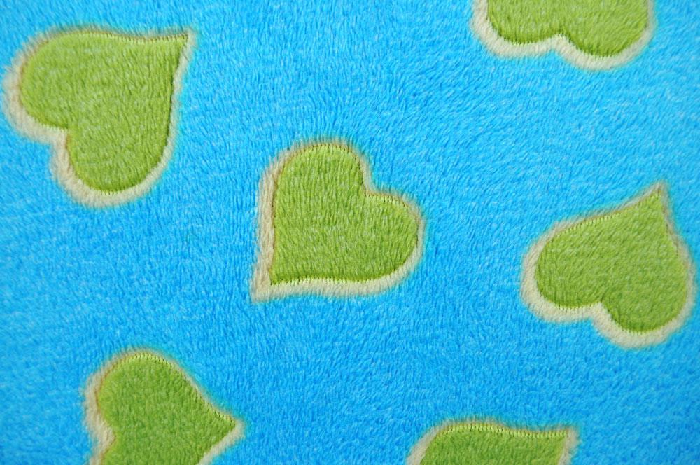 Wellness Fleece - Herzen - Türkis/Grün