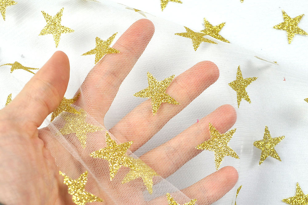 Tüll - Glänzende Sterne