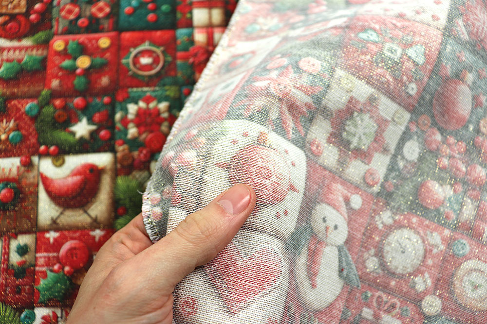 Weihnachtsstoff Glitzer - Red Christmas - 280 cm