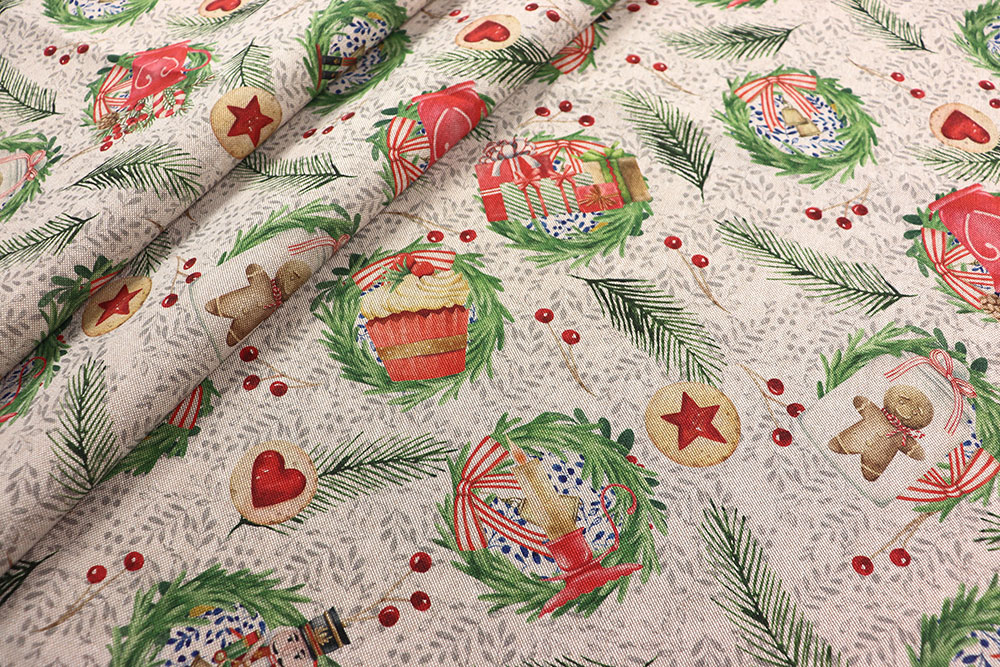 Weihnachtsstoff Leinenoptik - Christmas Love - 280 cm
