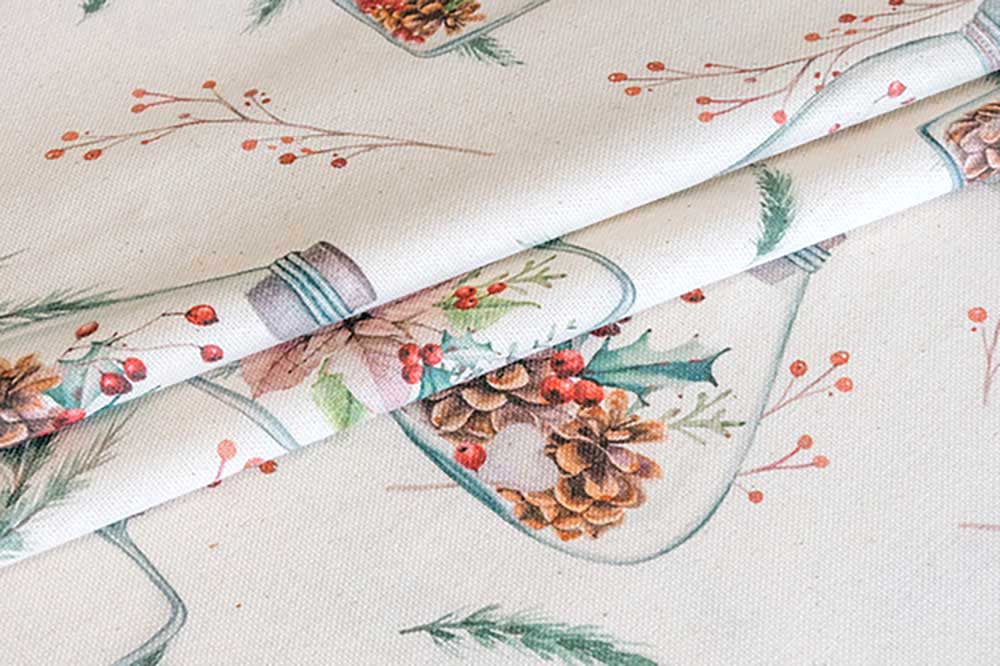 Recycling-Dekostoff - Winter im Glas