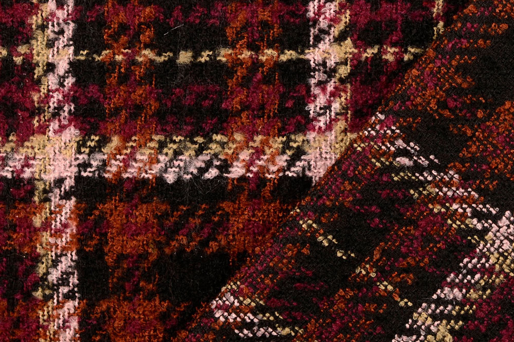 Tweed-Stoff - Wolly Karo - Rot