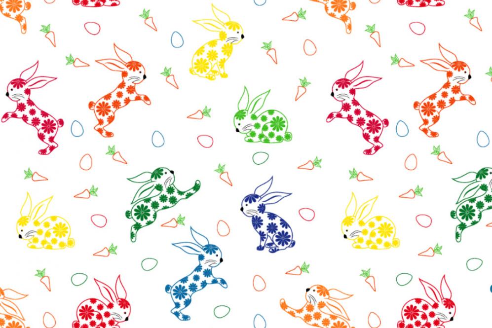 Voile - Blümchen-Hasen