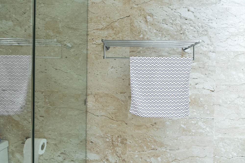 Frottee-Fleece - Marine-Welt Zickzack