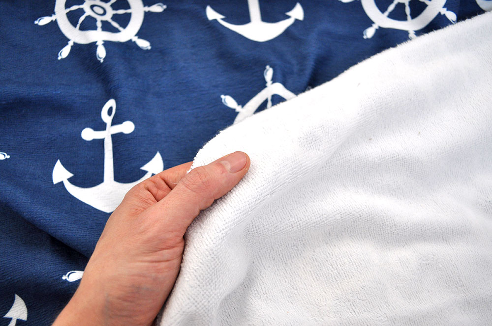 Frottee-Fleece - Marine-Welt Steuerrad/Anker