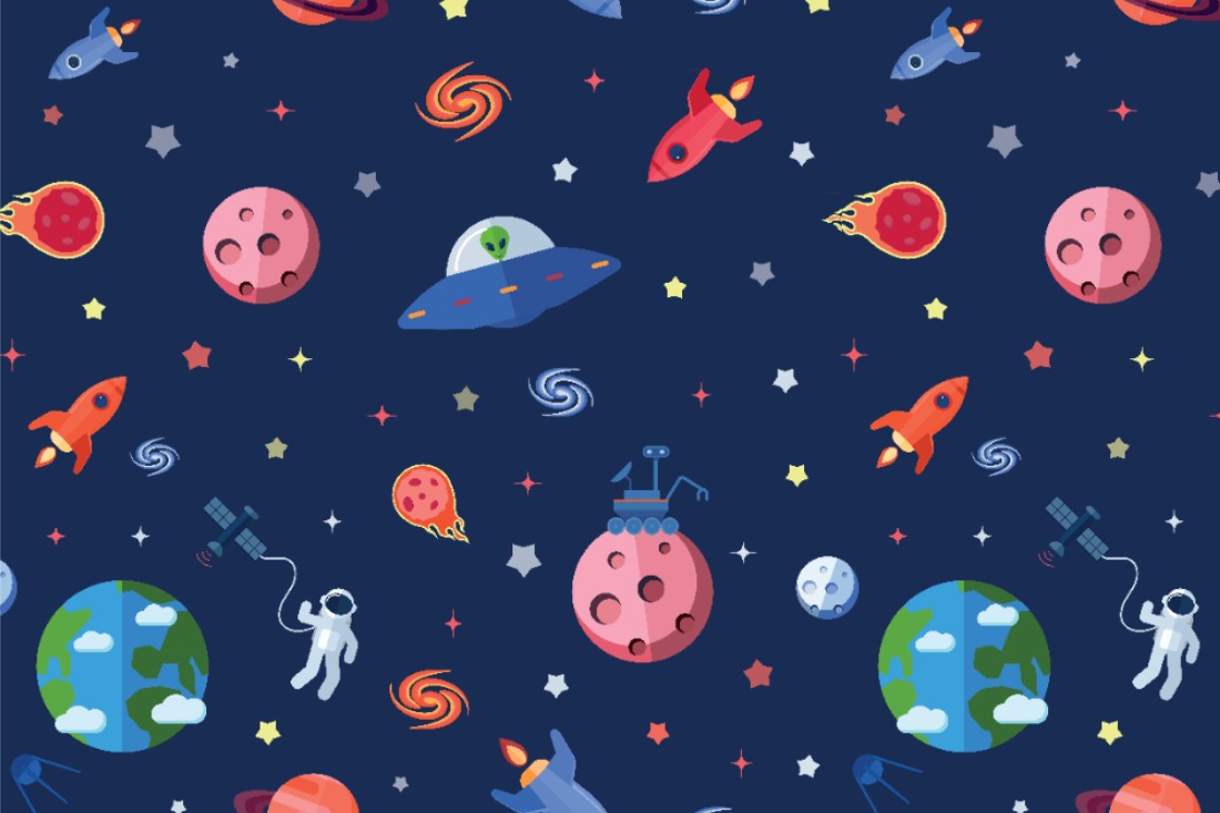 Blackout perm. schwer entflammbar - Flug durchs Weltall