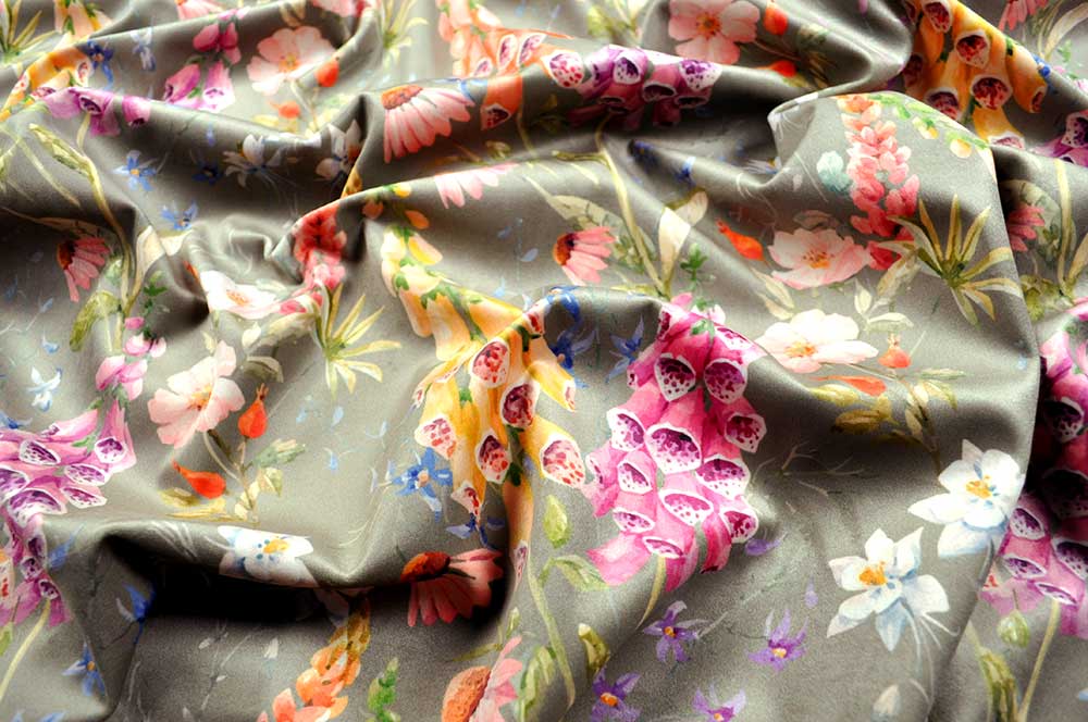 Samt-Stoff - Wildblumen-Variation