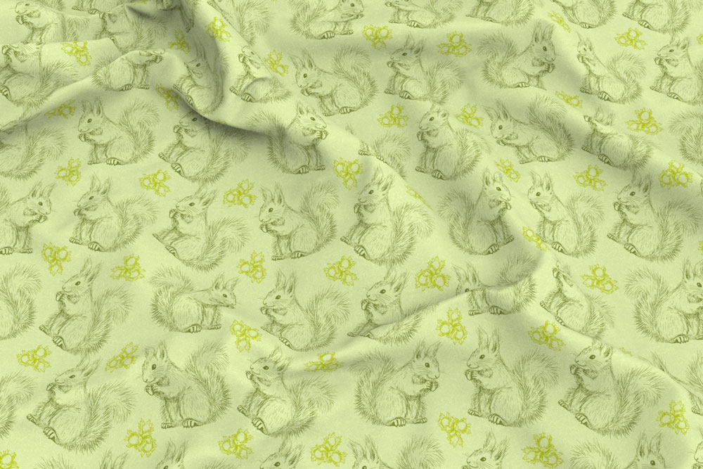 Frottee-Fleece - Eichhörnchen