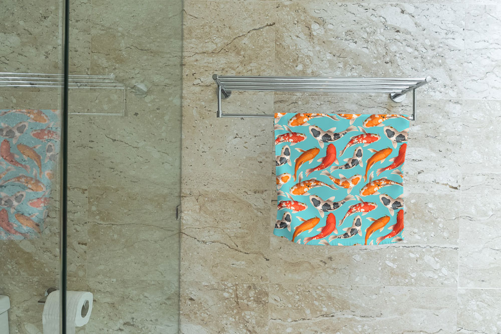 Frottee-Fleece - Koi-Karpfen