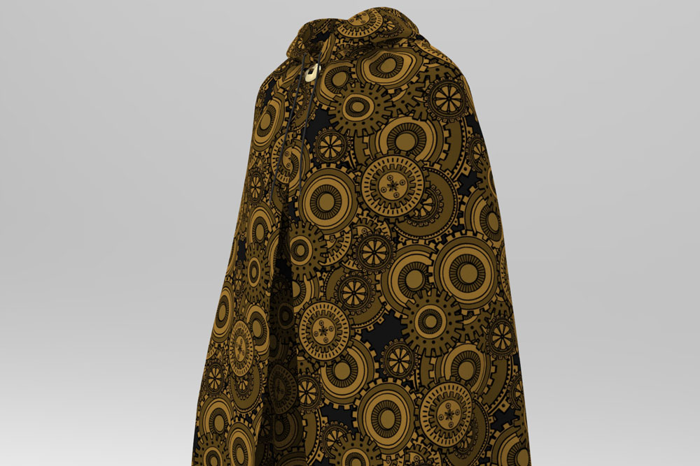 Steampunk-Pannesamt - Zahnrad