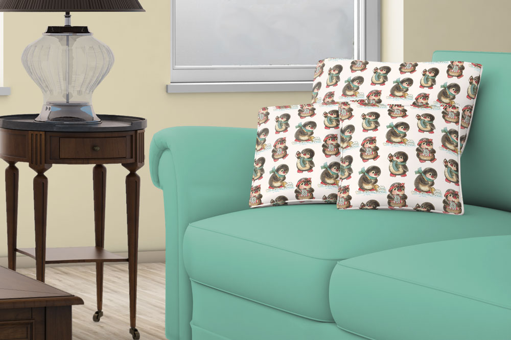 Dekostoff - Pinguine im Winter