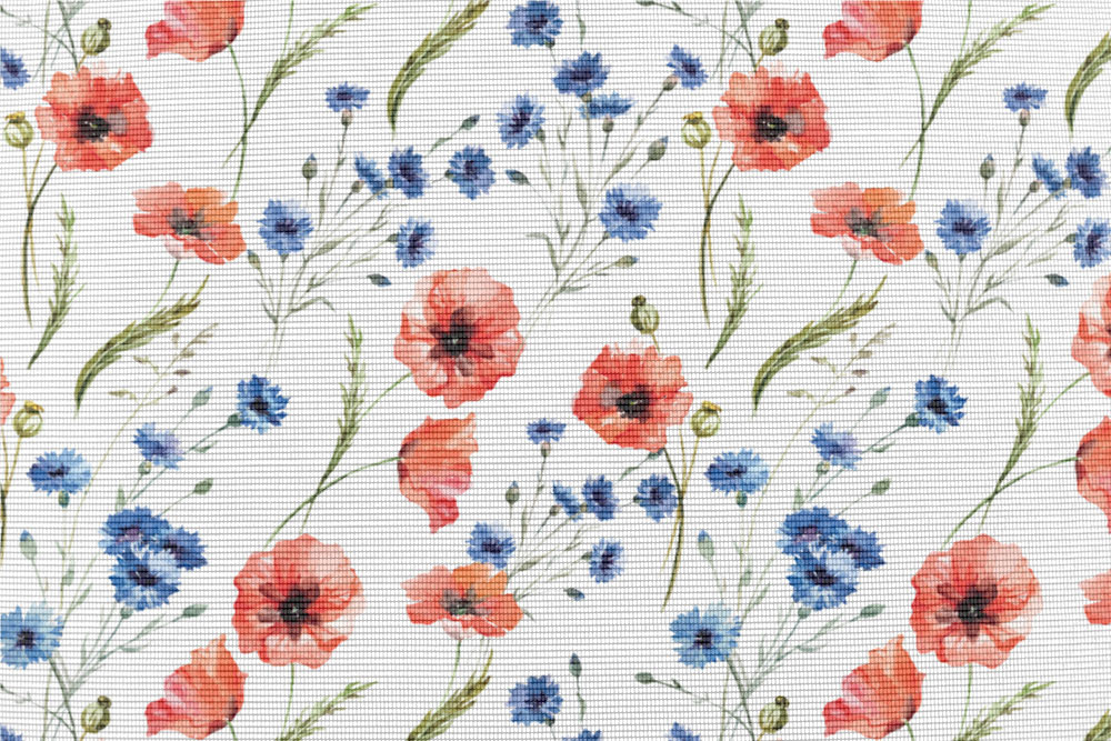 Moskitonetz-Stoff - Mohnblüten-Traum