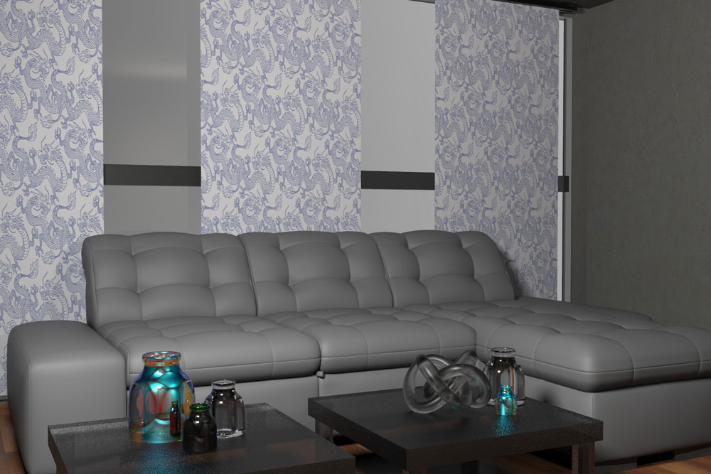 Wärmevorhangstoff - Drachen-Kampf