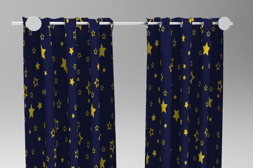 Wärmevorhang-Stoff - Sternchen