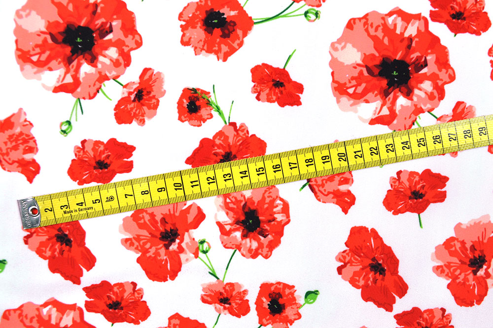 Tanzkleiderstoff - Mohnblumen