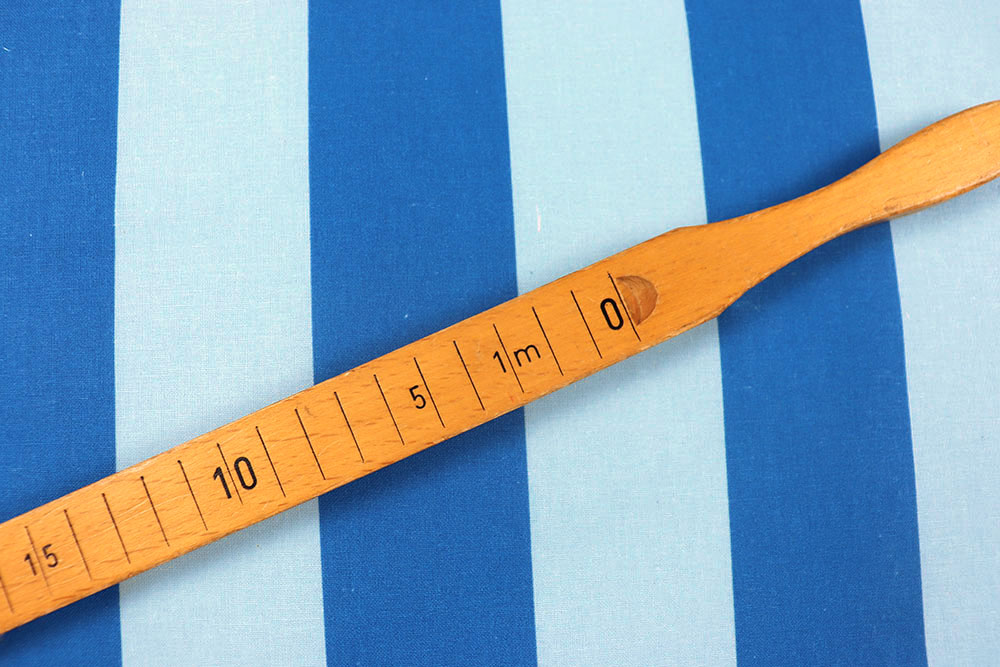 Baumwollstoff Blockstreifen - Blau/Hellblau