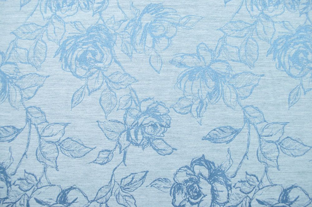 Rosen Jacquard - Hellblau/Blau
