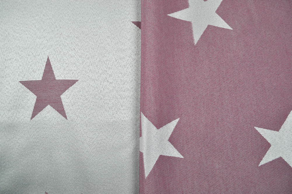 Sternenglanz - Dekostoff Jacquard - Creme/Rosa