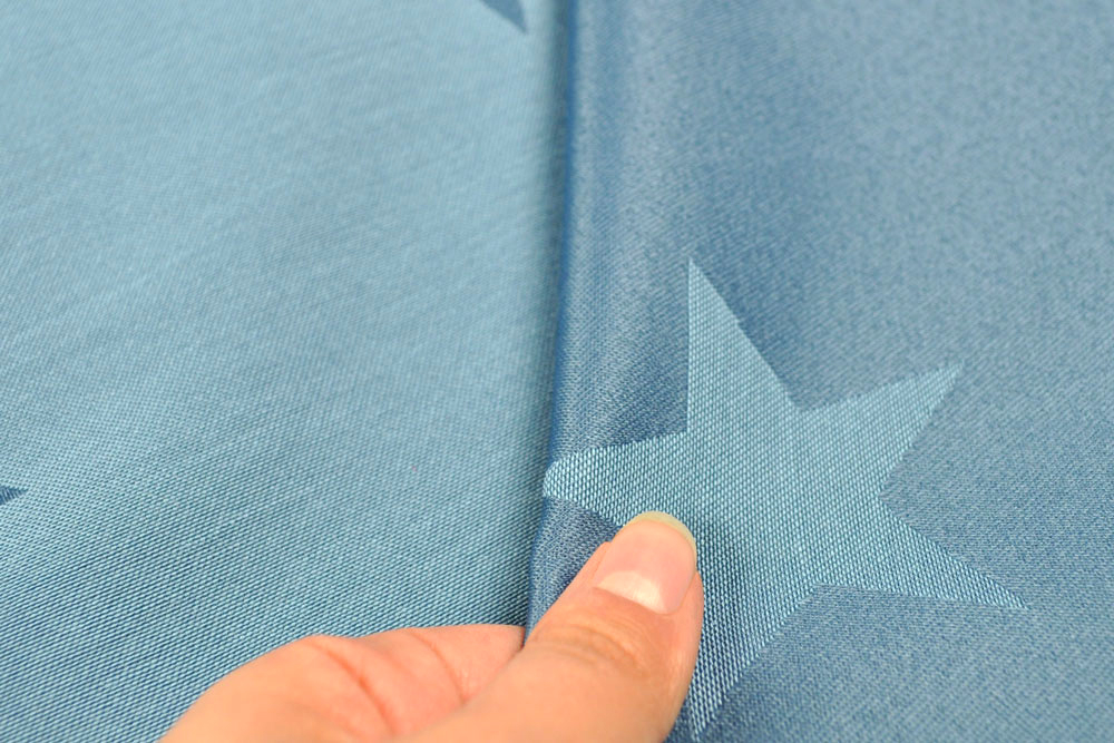 Sternenglanz - Dekostoff Jacquard - Hellblau/Blau
