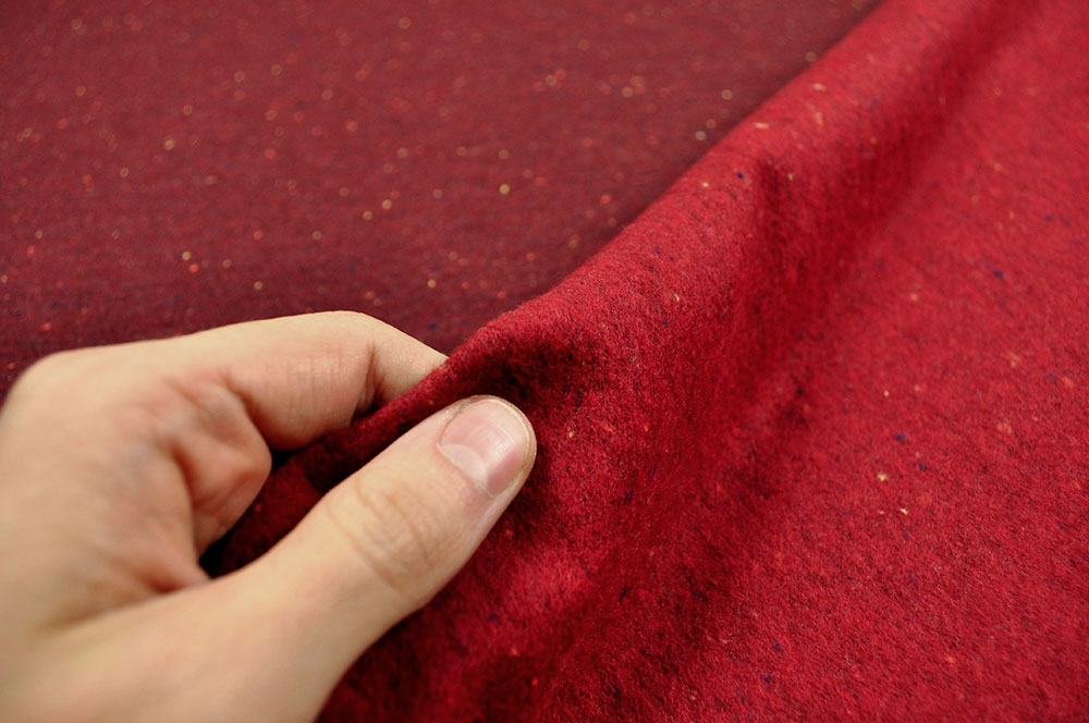 Jersey-Flanell - Sprenkel - Bordeaux/Bunt