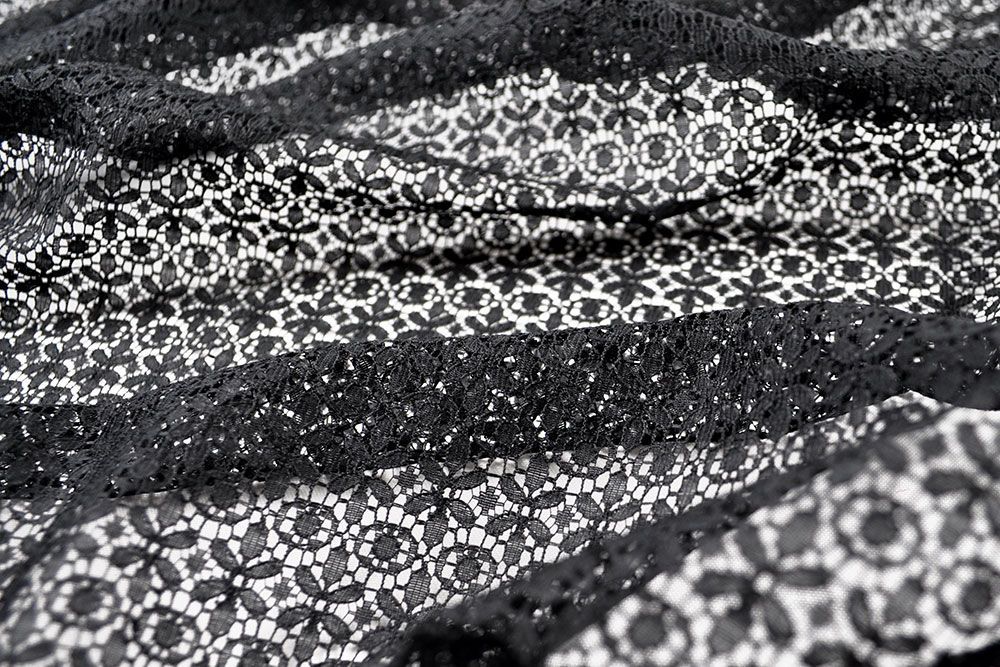 Spitzenstoff deluxe - Ornament - Schwarz