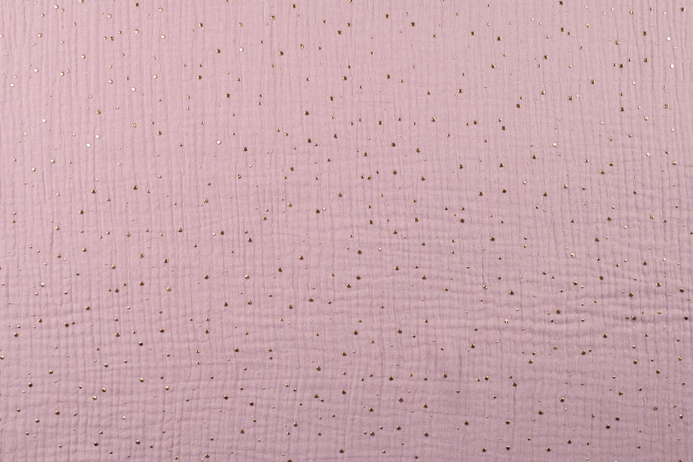 Double Gauze - Gold Pats - Altrosa