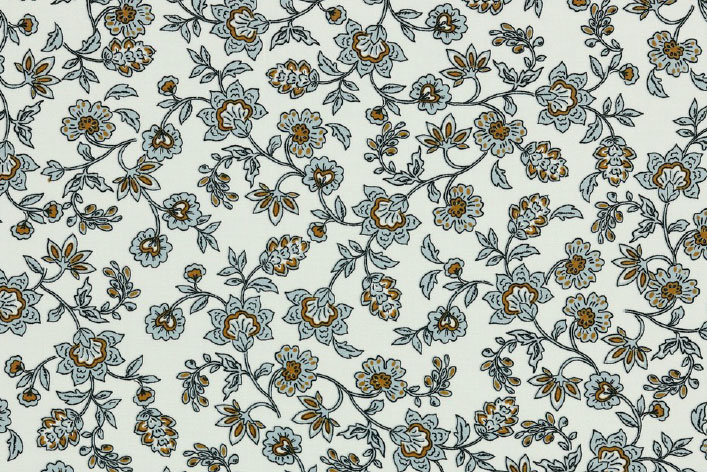 Viskosestoff - Blütenranken Eliana - Off-White