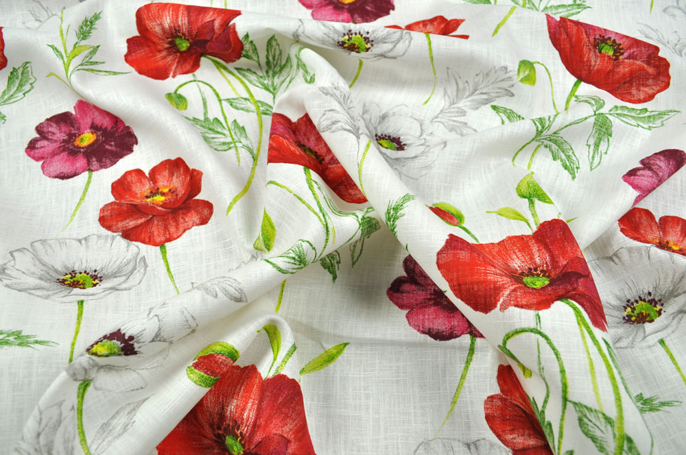 Toile - Ramie-Stoff - Mohn