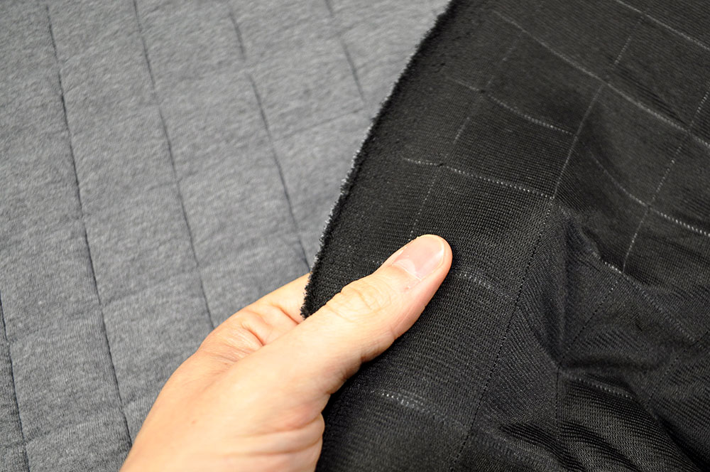 Jacquard-Steppstoff - Midi Squares - Grau